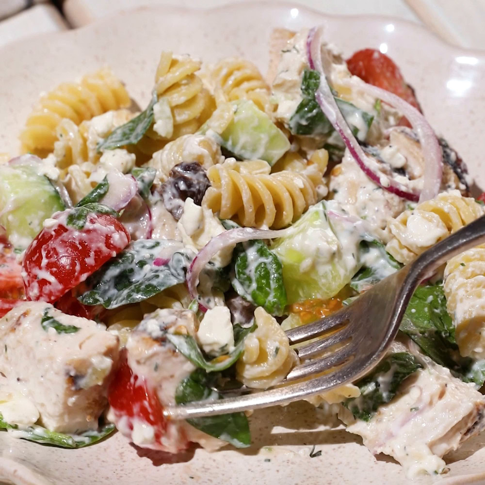 Mediterranean Chicken Pasta Salad