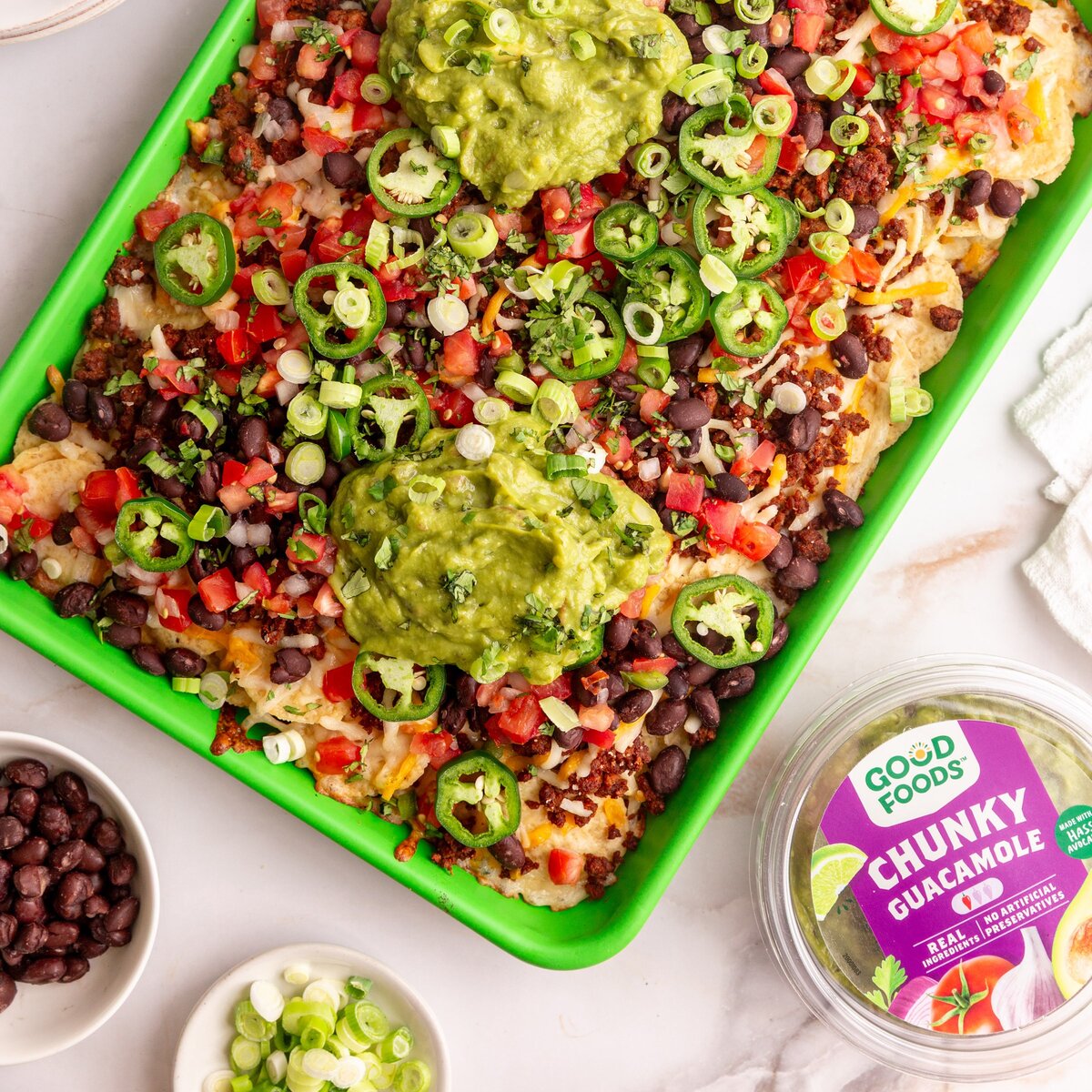 Chunky Guacamole Nachos Recipe - Good Foods