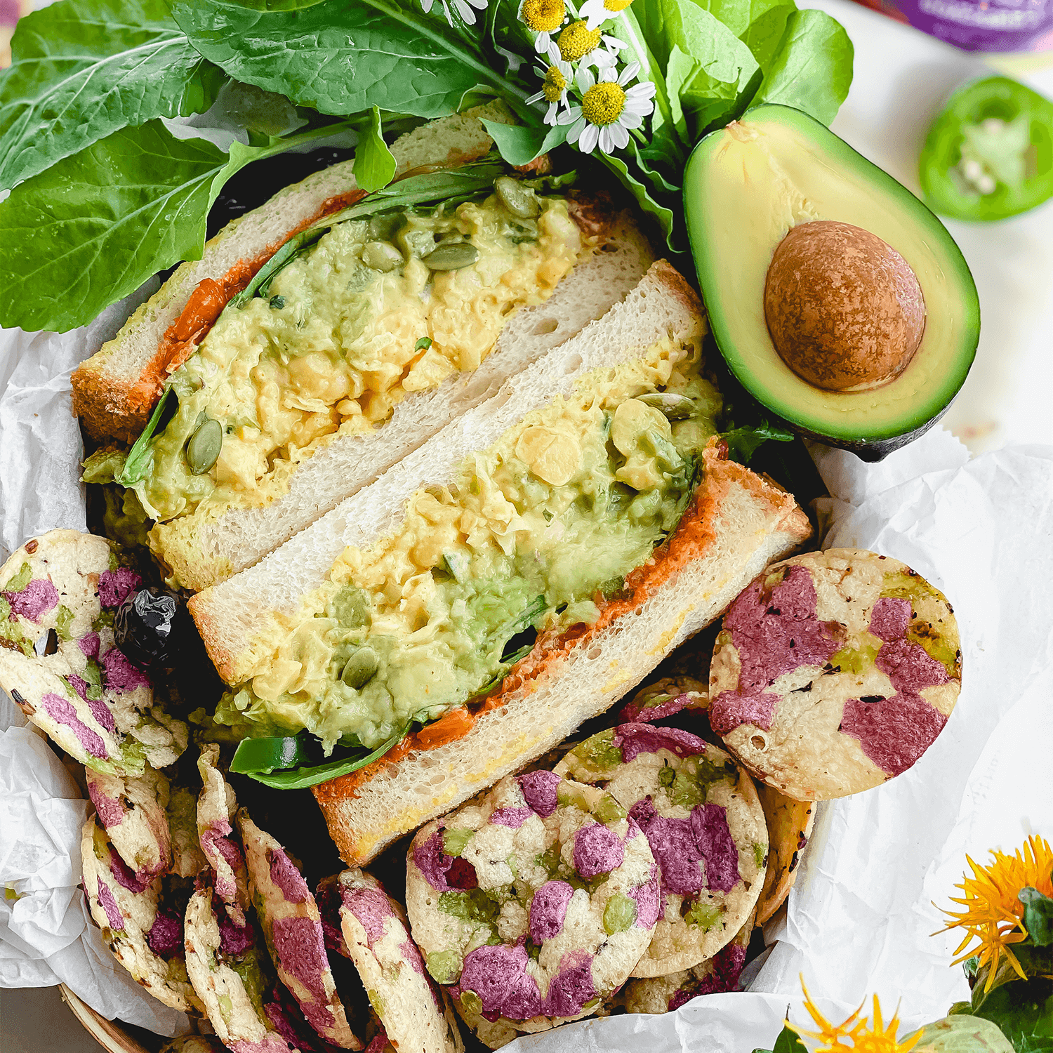 Guacamole Chickpea Salad Sandwich - Good Foods