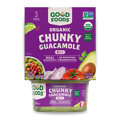 Good Foods Organic Chunky Guacamole Tower - 3 Pack