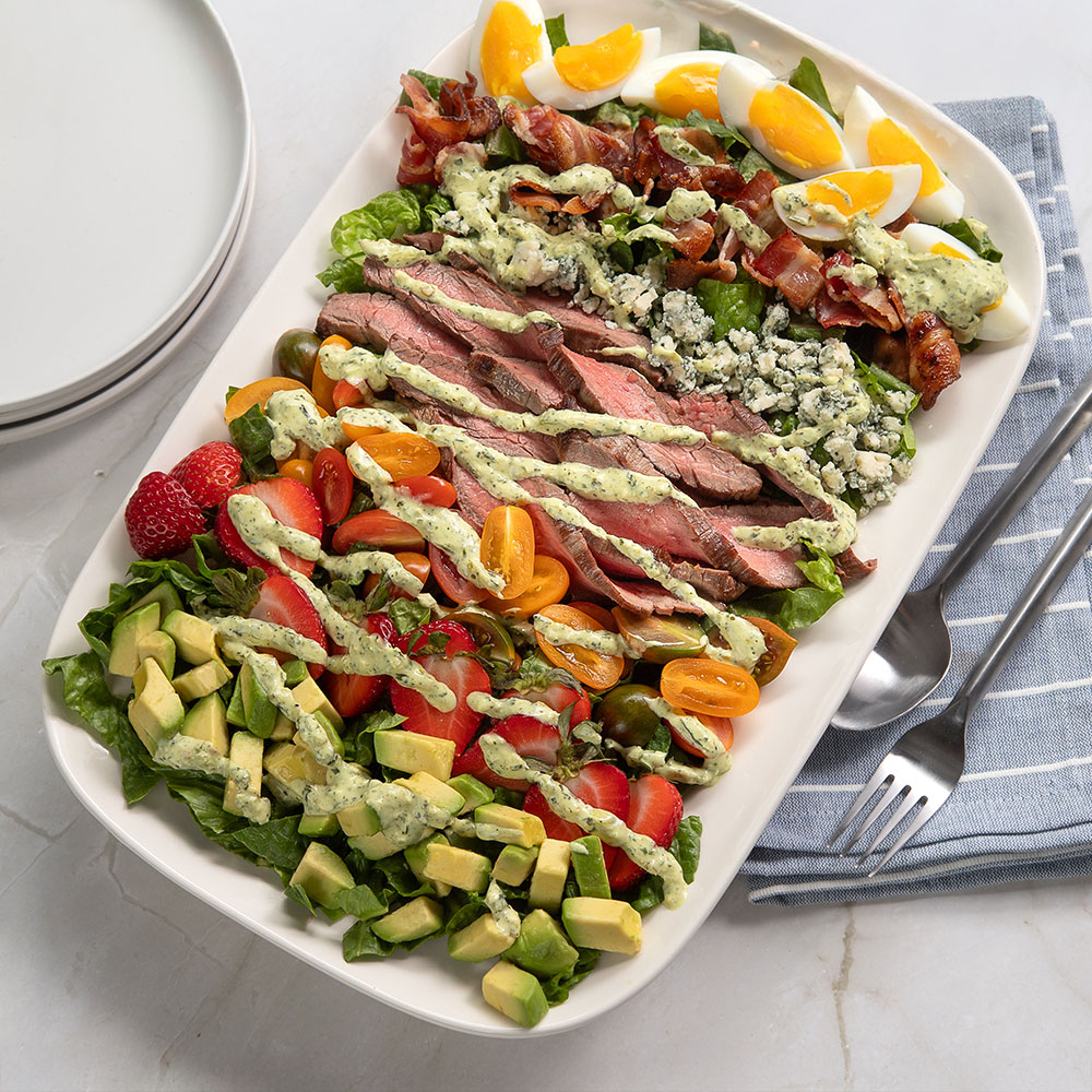 Steakhouse Cobb Salad with Strawberries & Blue Cheese