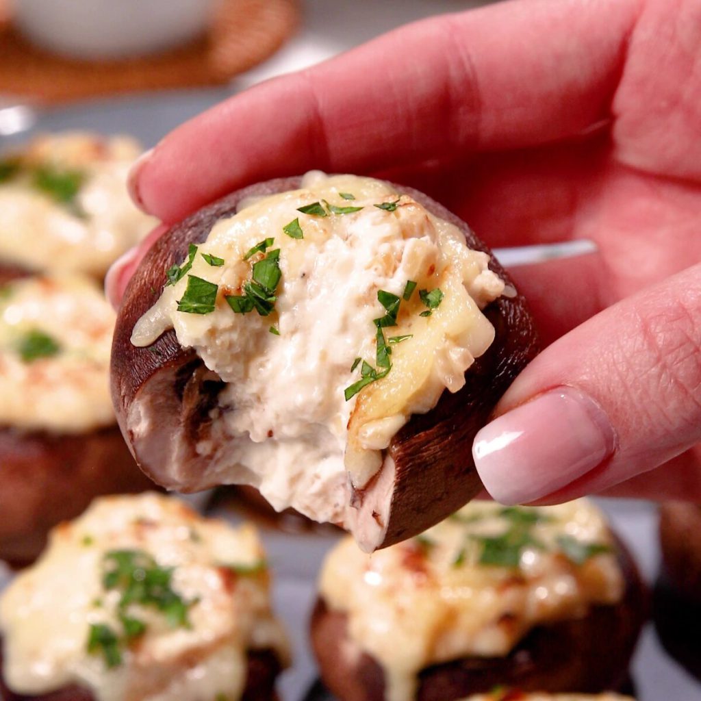 Caramelized Onion Stuffed Mushrooms